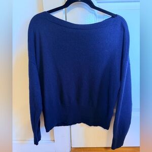 J.Crew 100% Cashmere Navy Boatneck Sweater | XL